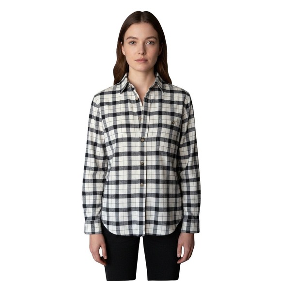 Filson Tops - Filson Womens Scout Shirt Black White Plaid Cotton Button Down Size M